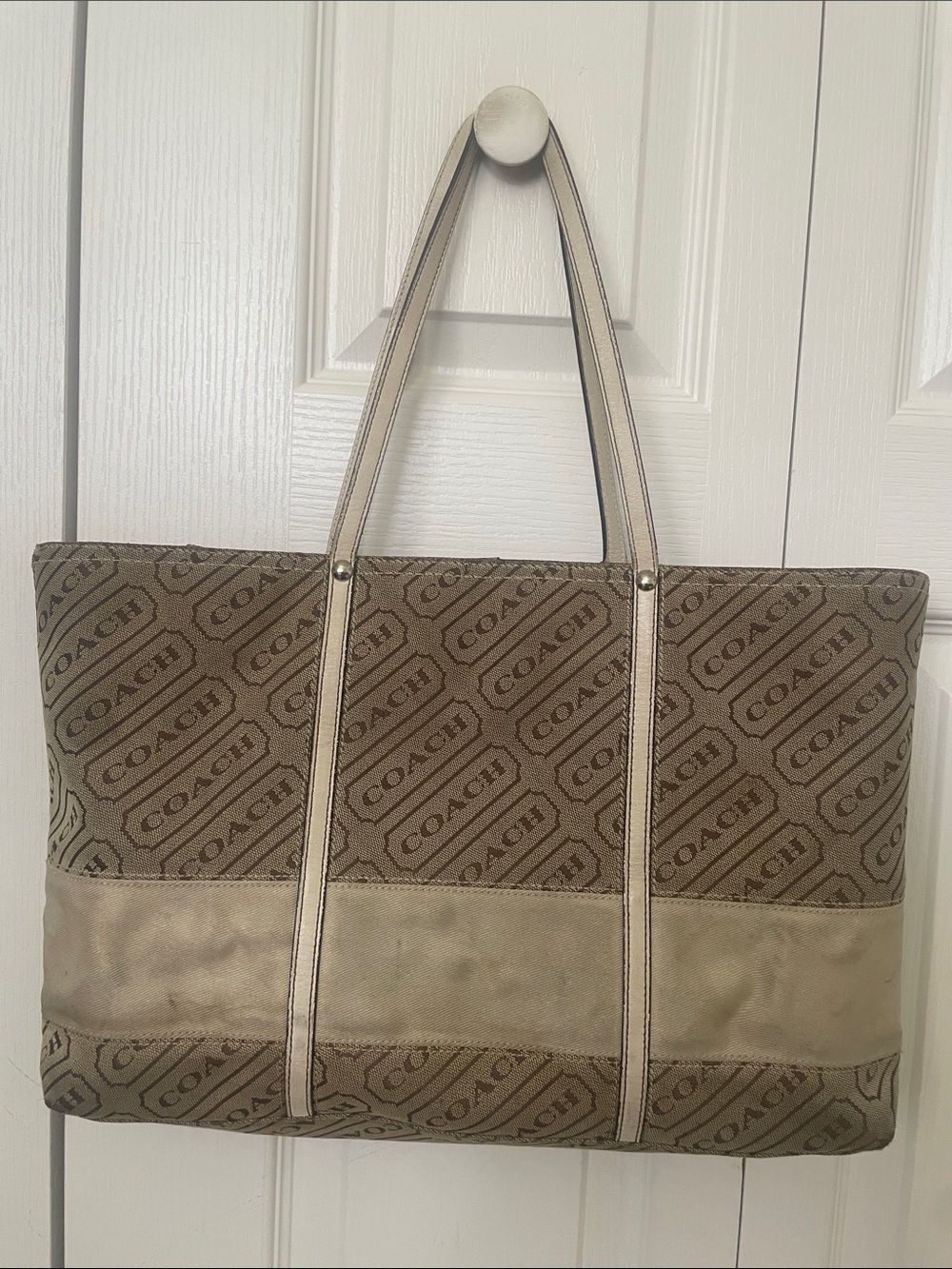 Coach Signature Canvas Tote Bag in Brown/Beige